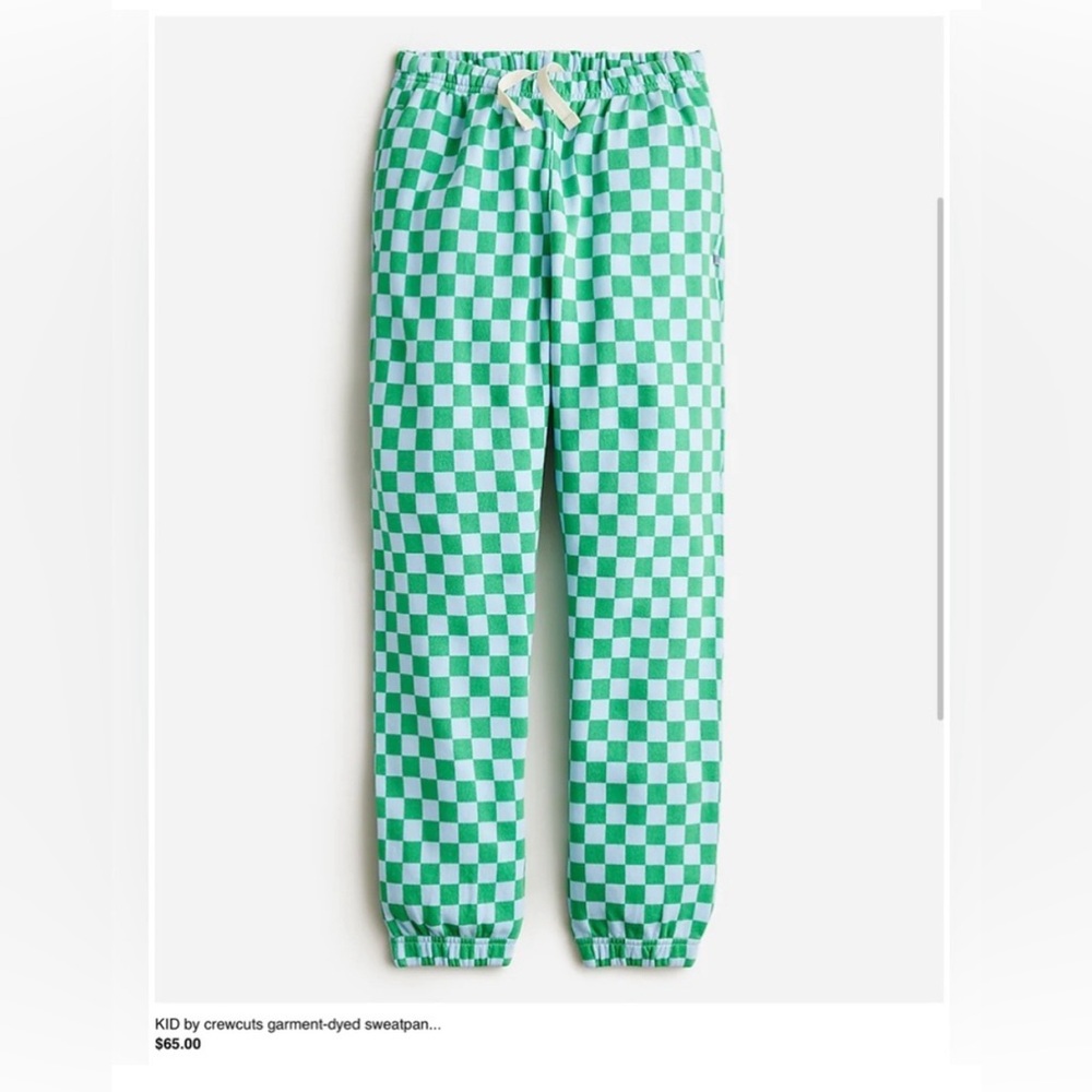 Size 14 gently used garmet-dyed checkerboard pants from Crewcuts.